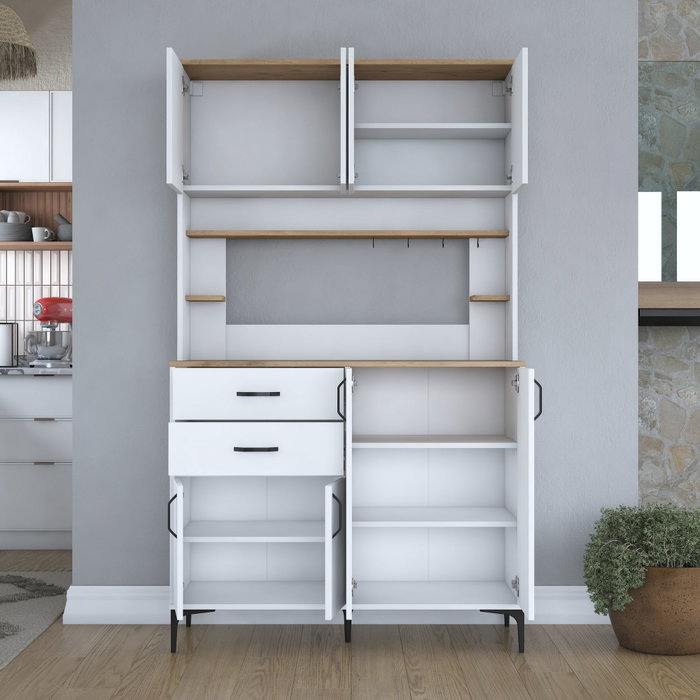 Hanah Home Armario Multiusos Blanco y Nogal